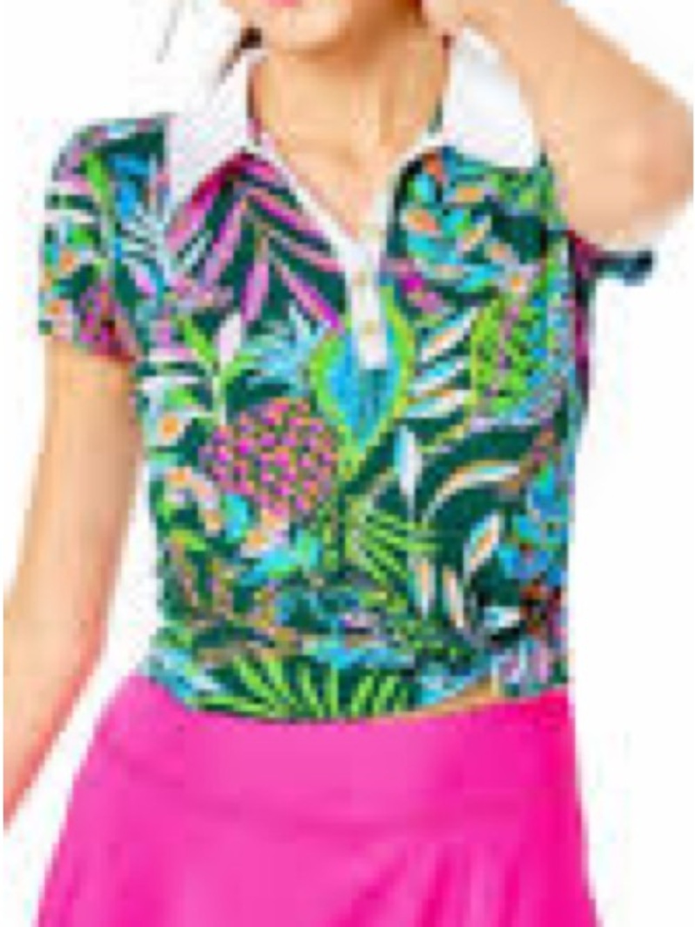 NWT Lilly Pulled Frida Puff Sleeve Polo